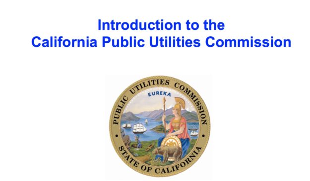 Logo of the California Public Utilities Commission with introductory text.
