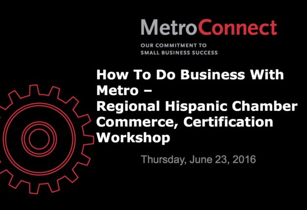 Event banner for a Metro Chamber business workshop held on June 23, 2016.