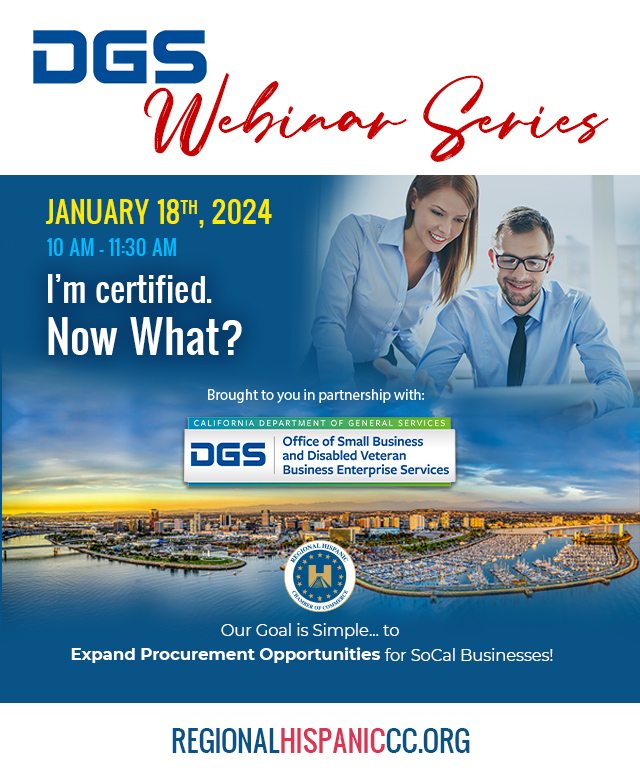 Promotional banner for a DGS certification webinar series starting January 18, 2024.